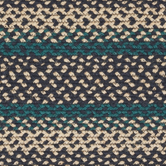Farmhouse Jute Braided Rectangle Throw Rug Pine Green Tan Floor Mat Rustic - Picture 2 of 5